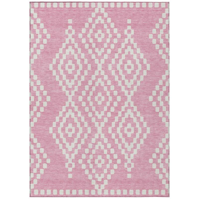 HomeRoots Geometric Transitional Rectangle Outdoor Rug