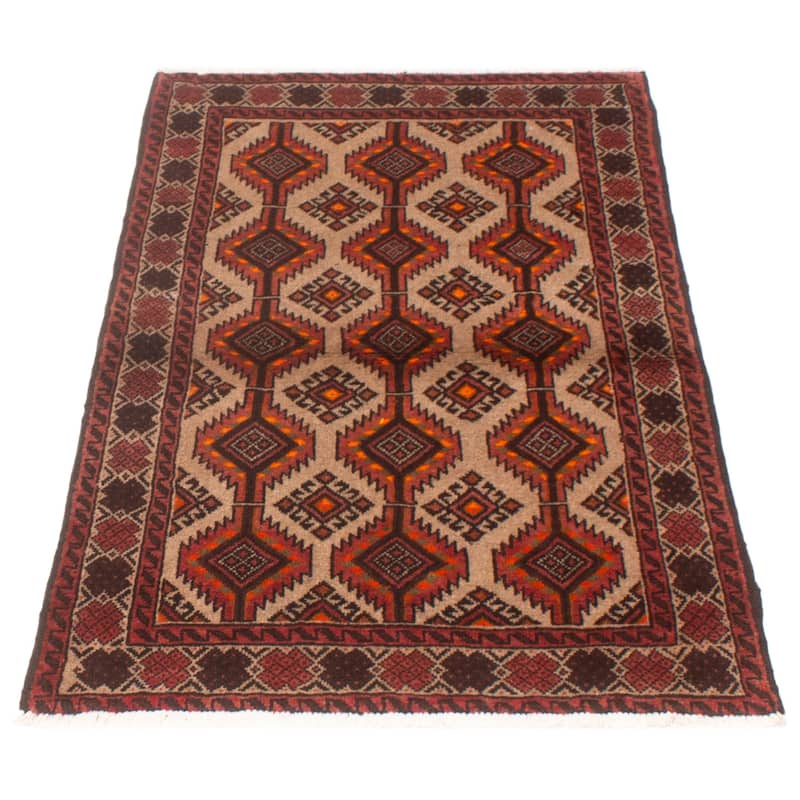 ECARPETGALLERY Hand-knotted Royal Baluch Khaki Wool Rug - 3'2 x 5'7