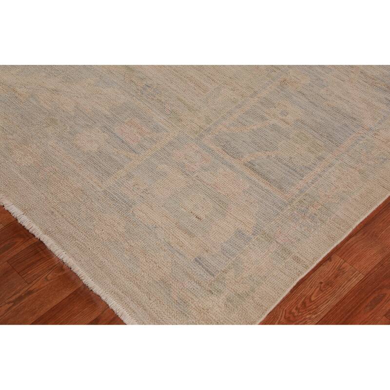 Hand Knotted Oriental 100% Wool Carpet Transitional All-Over Beige & Ivories Oushak Area Rug - 11' 8'' X 8' 11''