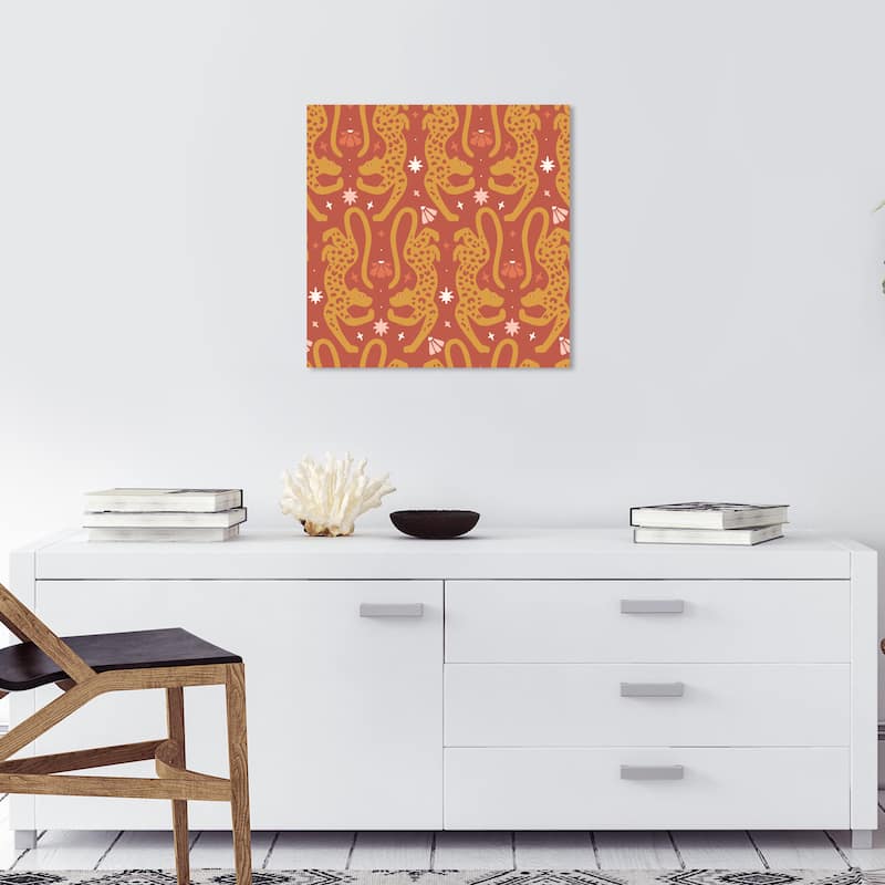 Wynwood Studio Canvas Abstract Cheetah Stretchs Pattern II Brown and Ochre Modern & Contemporary Wall Art Canvas Print