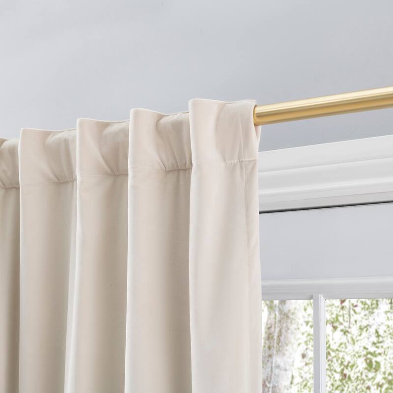 Premium Velvet Blackout Liner Rod Pocket w Back Tab Curtain Double Wide Patio Panel