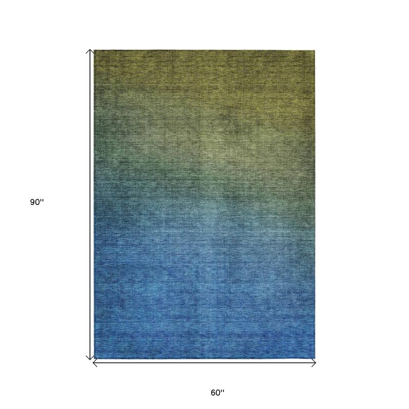 HomeRoots Ombre Transitional Rectangle Outdoor Rug