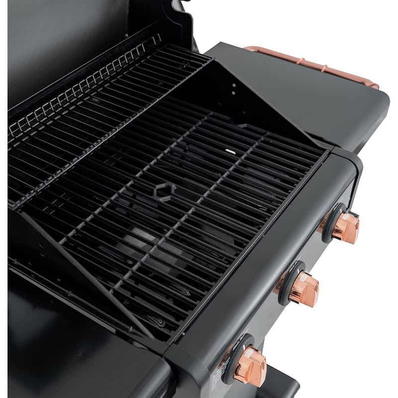 Kenmore 3-Burner Propane Gas Grill with Foldable Side Tables in Black/Copper