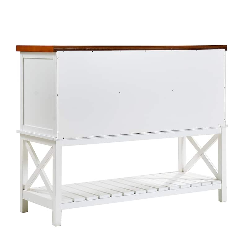 Anmytek Farmhouse Bar cabinet Console Table with 2-Door Cabinet & 1 Drawers,Sofa Tables Buffet Sideboard