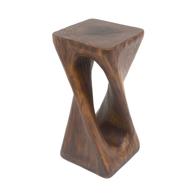 Twist Shape Side Table Lightweight Concrete End Table Decorative Accent Table, Garden Stool Table for Outdoor Indoor