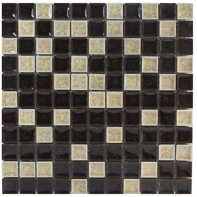 The Tile Life Marbles 1x1 Multi-color Stone Look Glass Backsplash Wall Tile