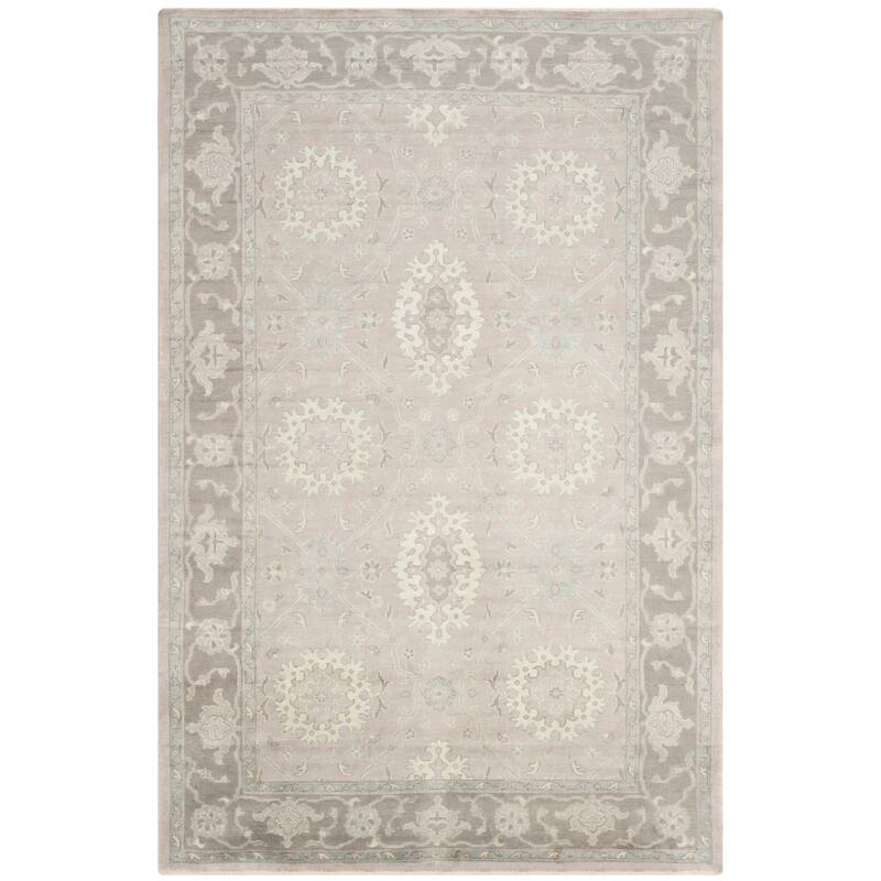 SAFAVIEH Couture Hand-knotted Dorata Sultan Oushak Wool Rug - 6' x 9' - Grey/Mauve