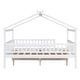 preview thumbnail 33 of 34, Kids Funny Canopy Bed Wooden Frame House Bed Full Size Platform Bed Daybed with Roof, Safety Guardrail and Drawers