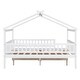preview thumbnail 12 of 12, White Full Size Wooden House Bed with Two Drawers and Roof for Kids, Boys and Girls, Bedroom