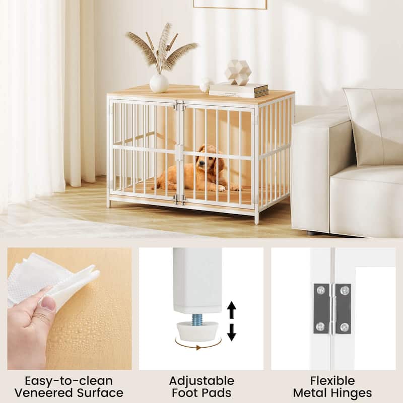 Costway 40” Heavy-duty Dog Crate Furniture with 2 Lockable Doors for - See Details