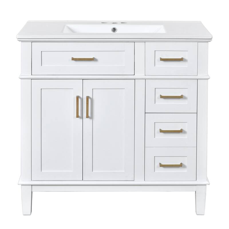 36" Modern Bathroom Vanity with Ceramic Sink