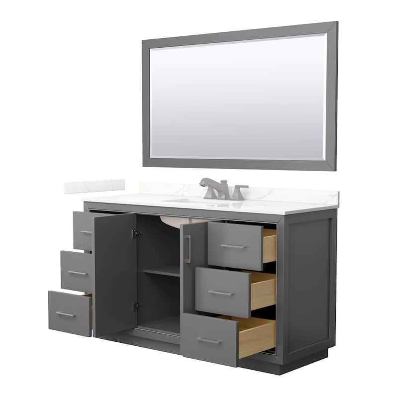 Wyndham Collection WCF111160S-QTZ-US3M58 Icon 60" Free Standing Single