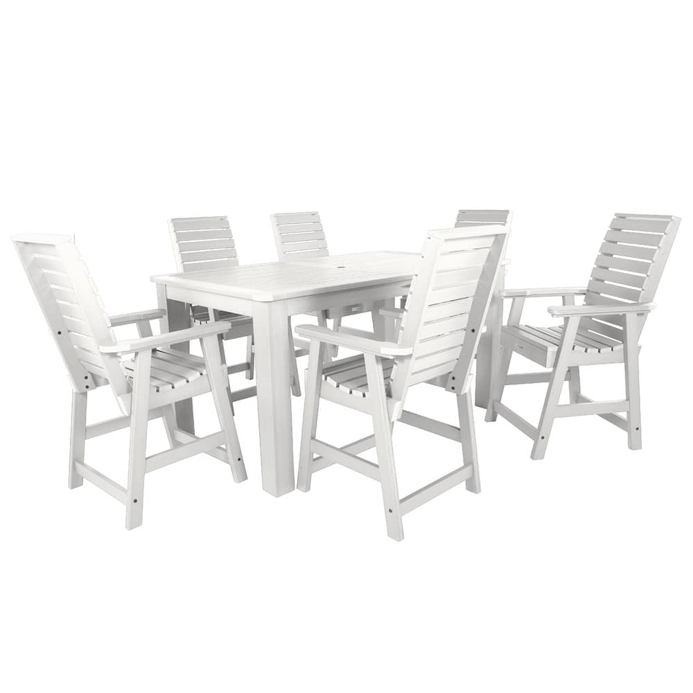 Weatherly 7-piece Outdoor Dining Set - 42" x 72" Table, Counter-height