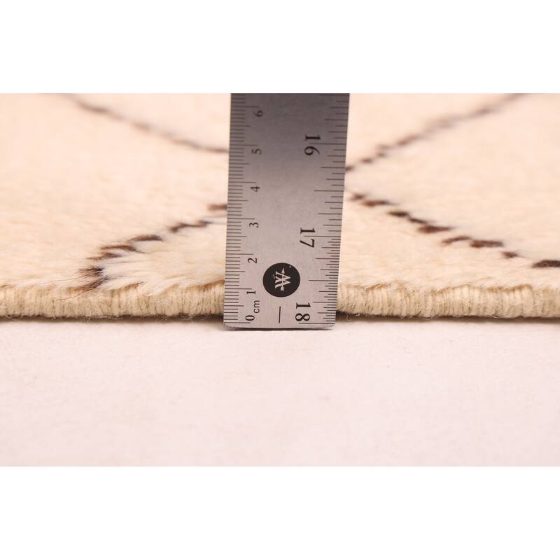 ECARPETGALLERY Hand-knotted Pak Finest Marrakesh Cream Wool Rug - 6'11 x 9'9