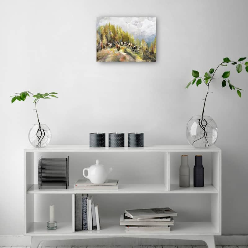 Hazy Grazing By Studio Arts Canvas Art Print