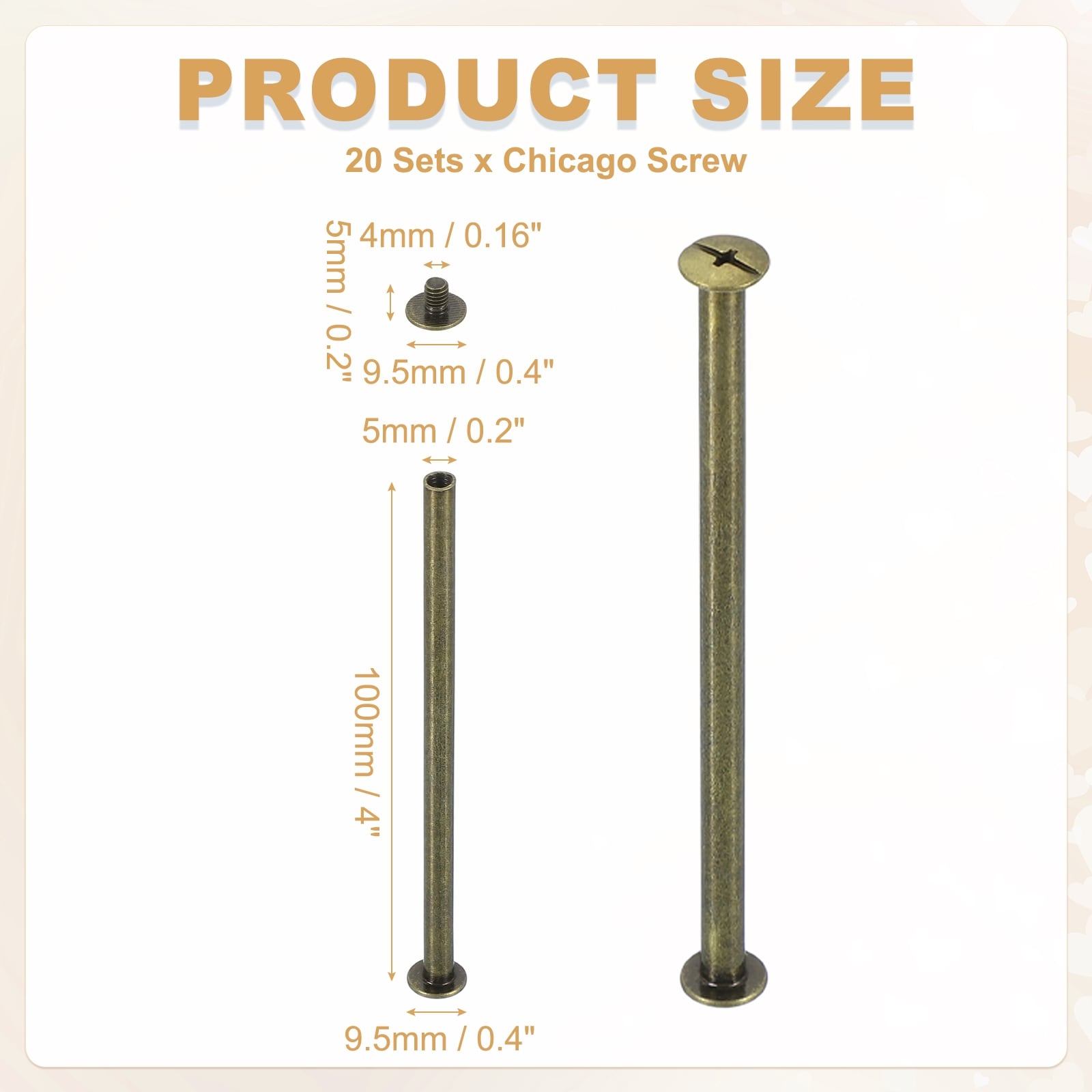 Chicago Screw Rivets Metal Phillips Head Post Nail Rivet Stud Screws Connectors for DIY Leather Belt