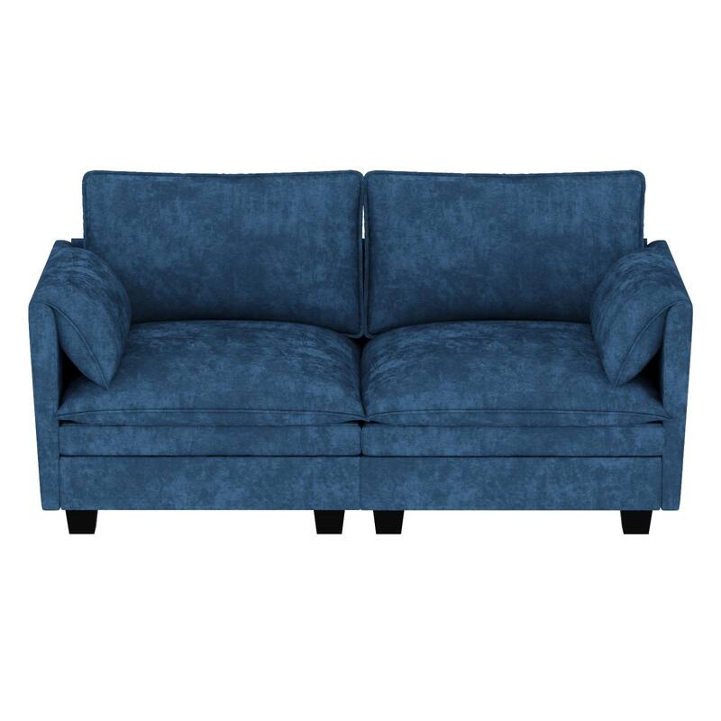 74" Mid-Century Loveseat Sofa - 2-Seater Modern Couch for Small Spaces, Apartment, Dorm, Office