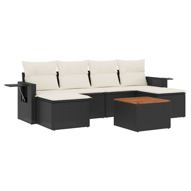 vidaXL Garden Sofa Set PE rattan Large Adjustable Feet