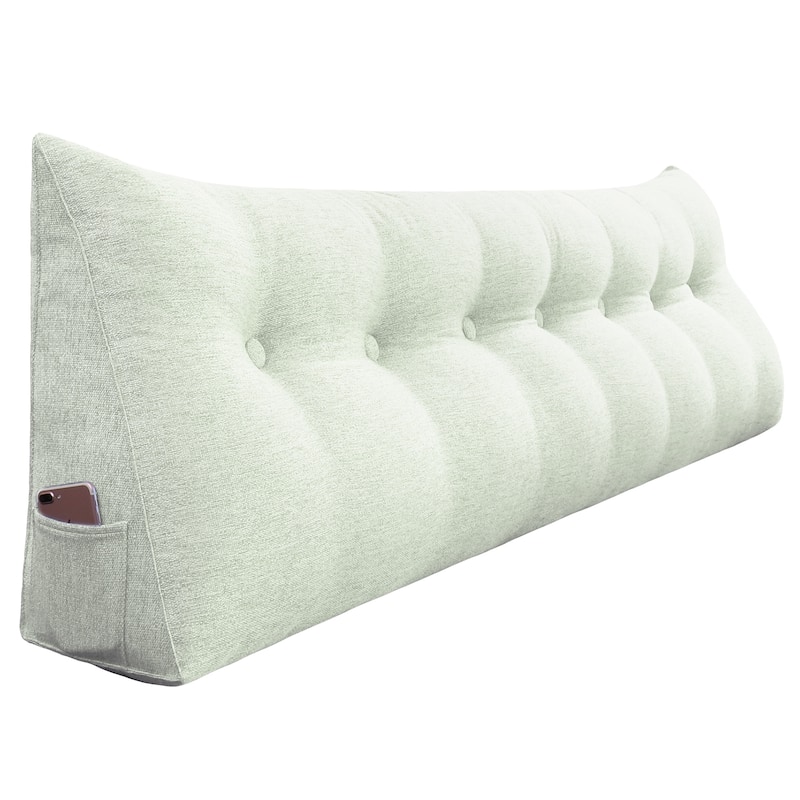 WOWMAX Bed Wedge Pillow Bolster Large Backrest Support Off White Full Size