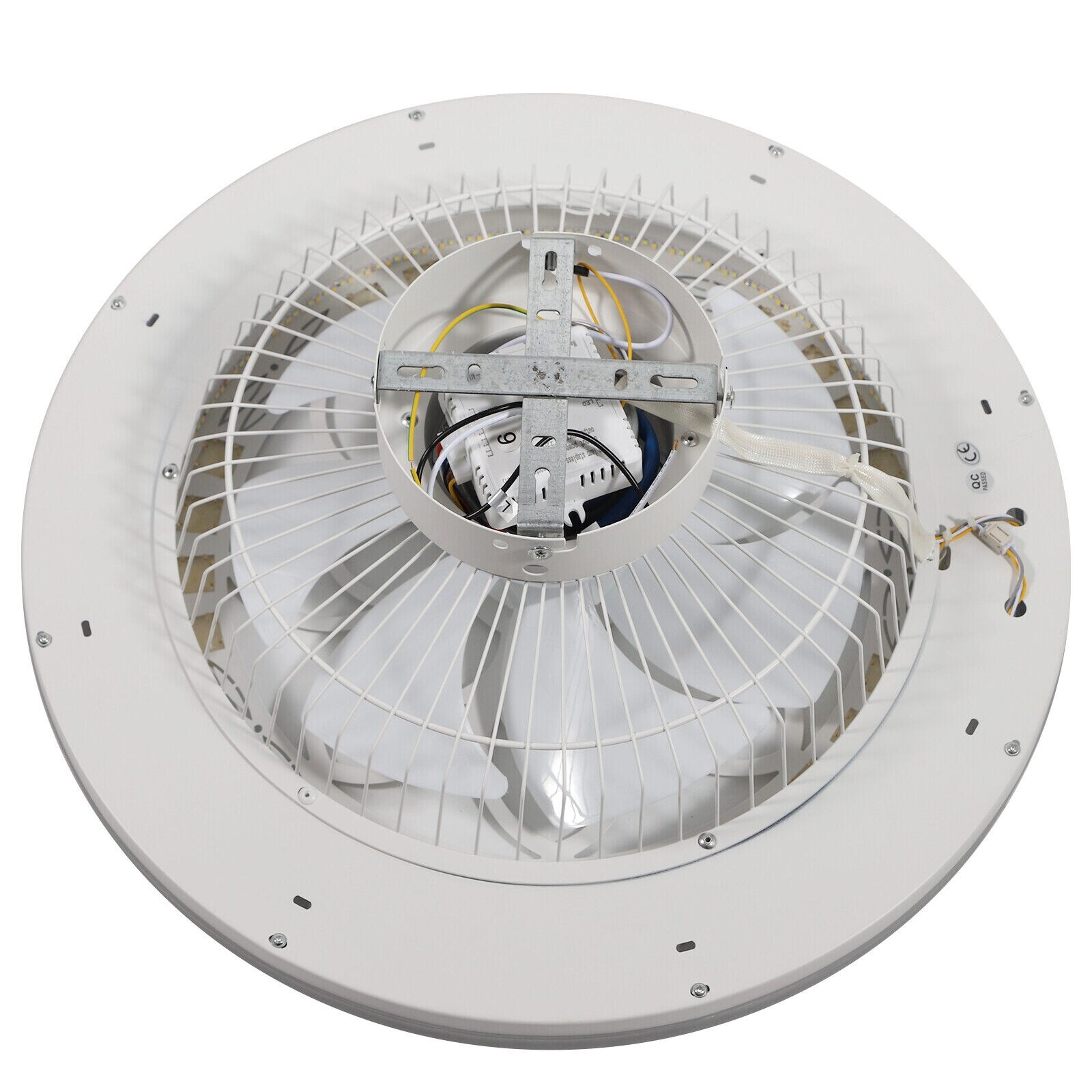 Enclosed 20Inch Low Profile Crystal Ceiling Fan With 7 Hidden