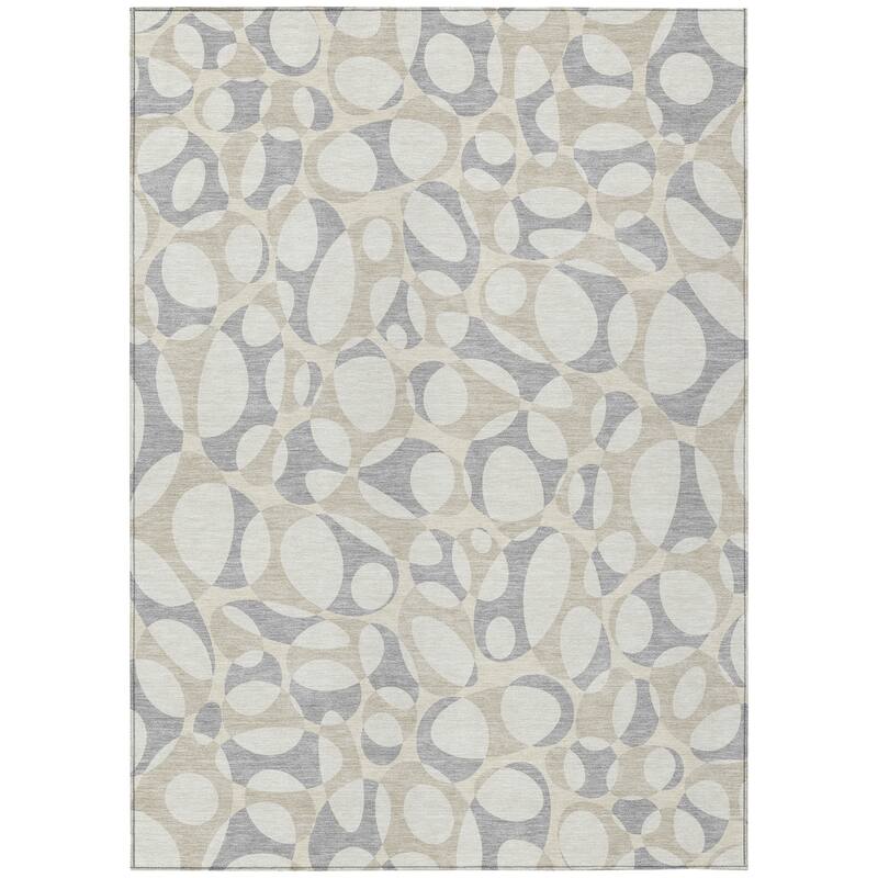 Machine Washable Indoor/ Outdoor Contemporary Saline Chantille Rug