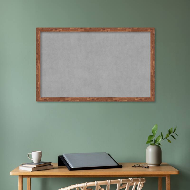 Amanti Art Fresco Light Pecan Framed Magnetic Board