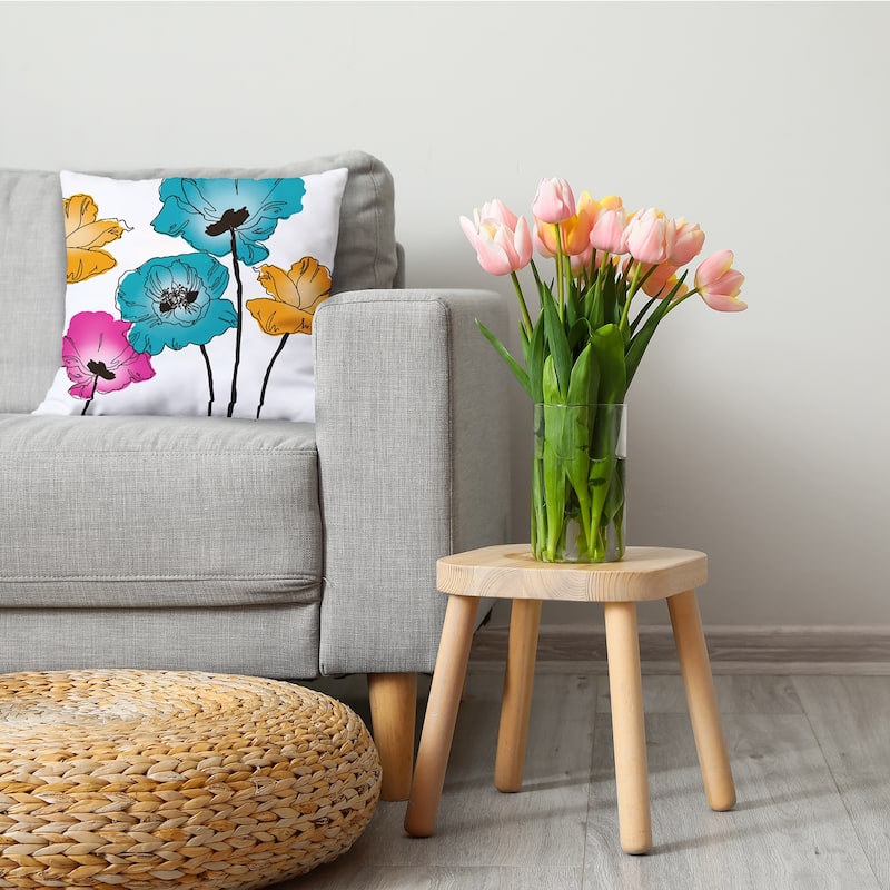 Popping Poppies Decorative Throw Pillow