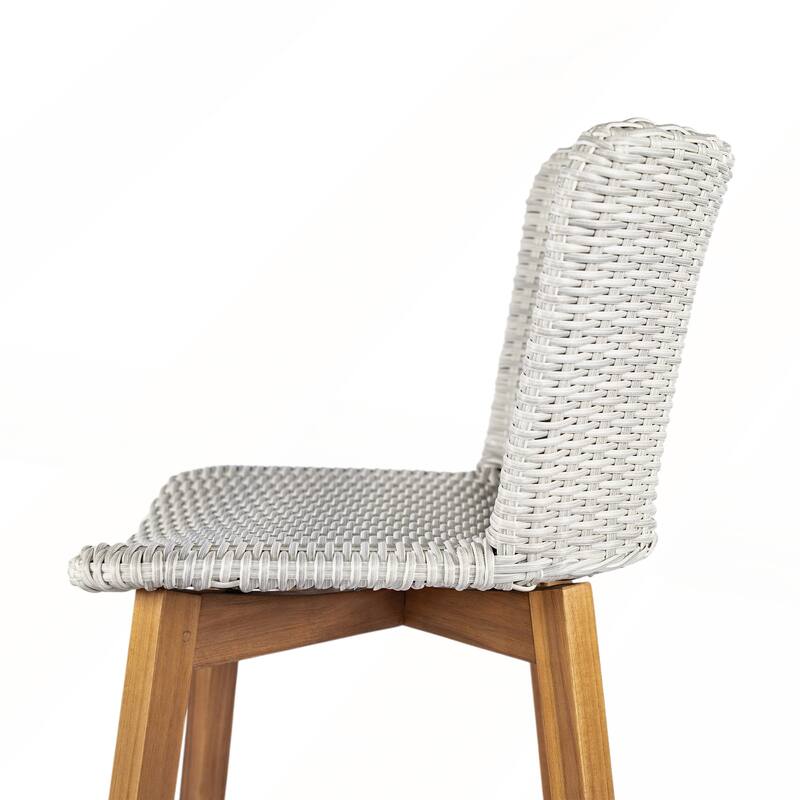 Outdoor Bar Stool with Wicker Set of 2