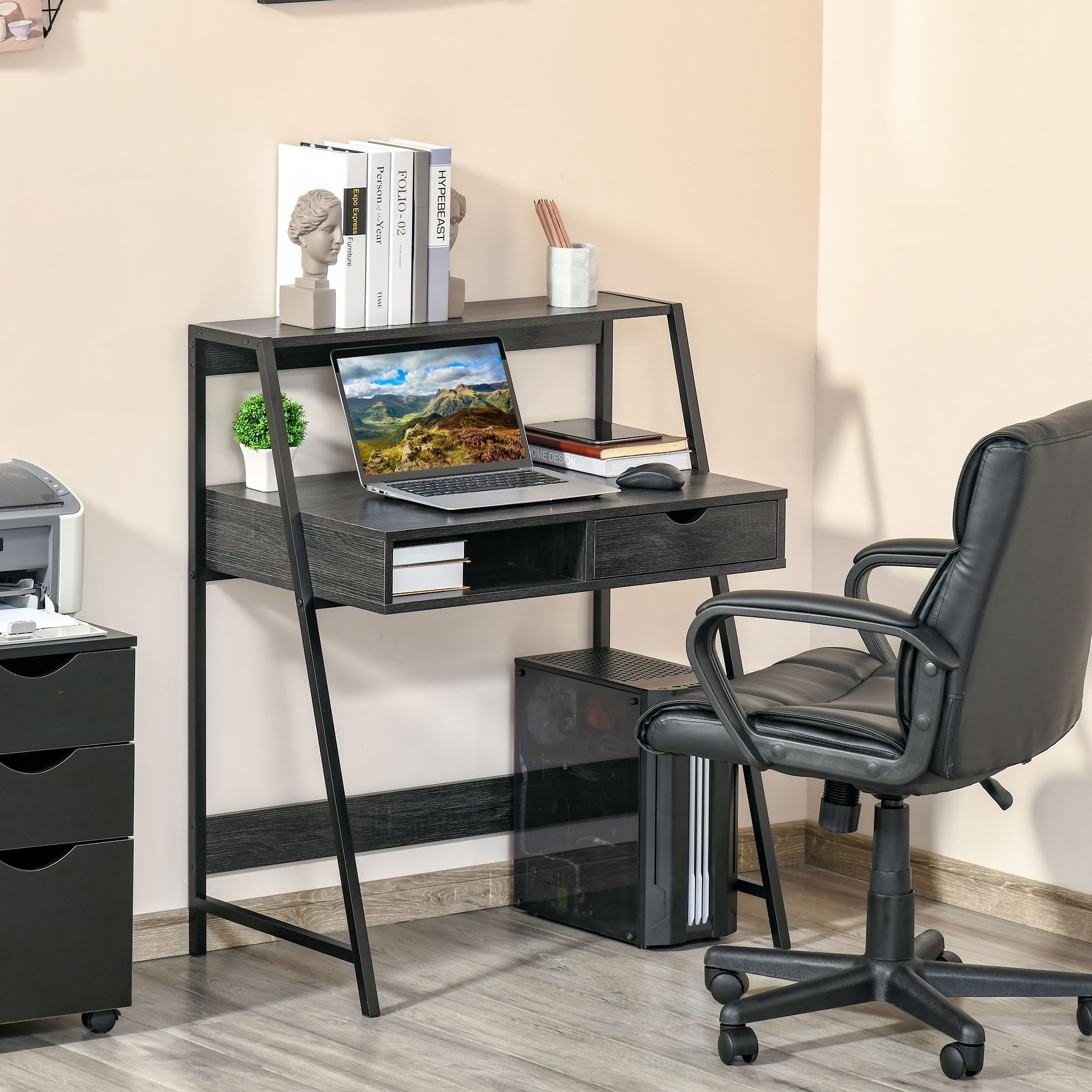 HOMCOM Computer Desk for Small Spaces School Student Desk Study
