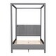 preview thumbnail 14 of 17, Nordic Creative Full Size Canopy Platform Bed with USB and Type-C Ports Upholstered Bed Frame for Kids Teens Adults