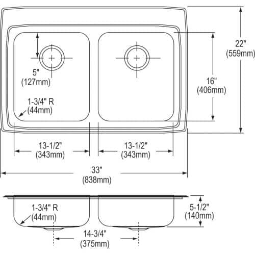 Elkay LRADQ3321403 Sink Stainless Steel