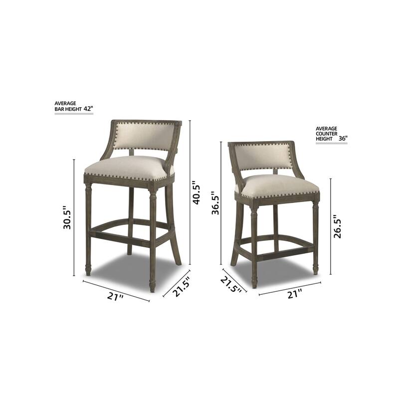 Paris Farmhouse Counter and Bar Stool with Backrest