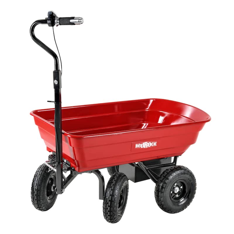 180W Electric Garden Cart - 24V Battery, 264lb Capacity, 2.6 cu.ft. Plastic Pot, 4-Wheel Design