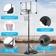 preview thumbnail 7 of 5, Portable Basketball Hoop Adjustable 7.5ft - 9.2ft for Indoor Outdoor - 32" x 23" x 6.3"(L x W x H)