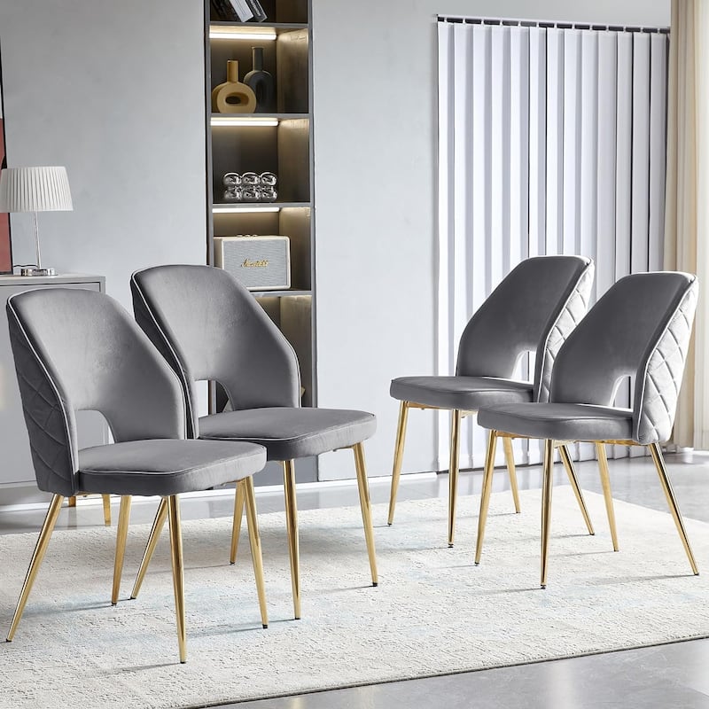 Howtai Upholstered Home Chair Hollow-Back Set of 4