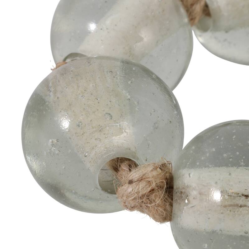 Glass Bead Garland Jute Tassels Modern Handcrafted Accent Strand