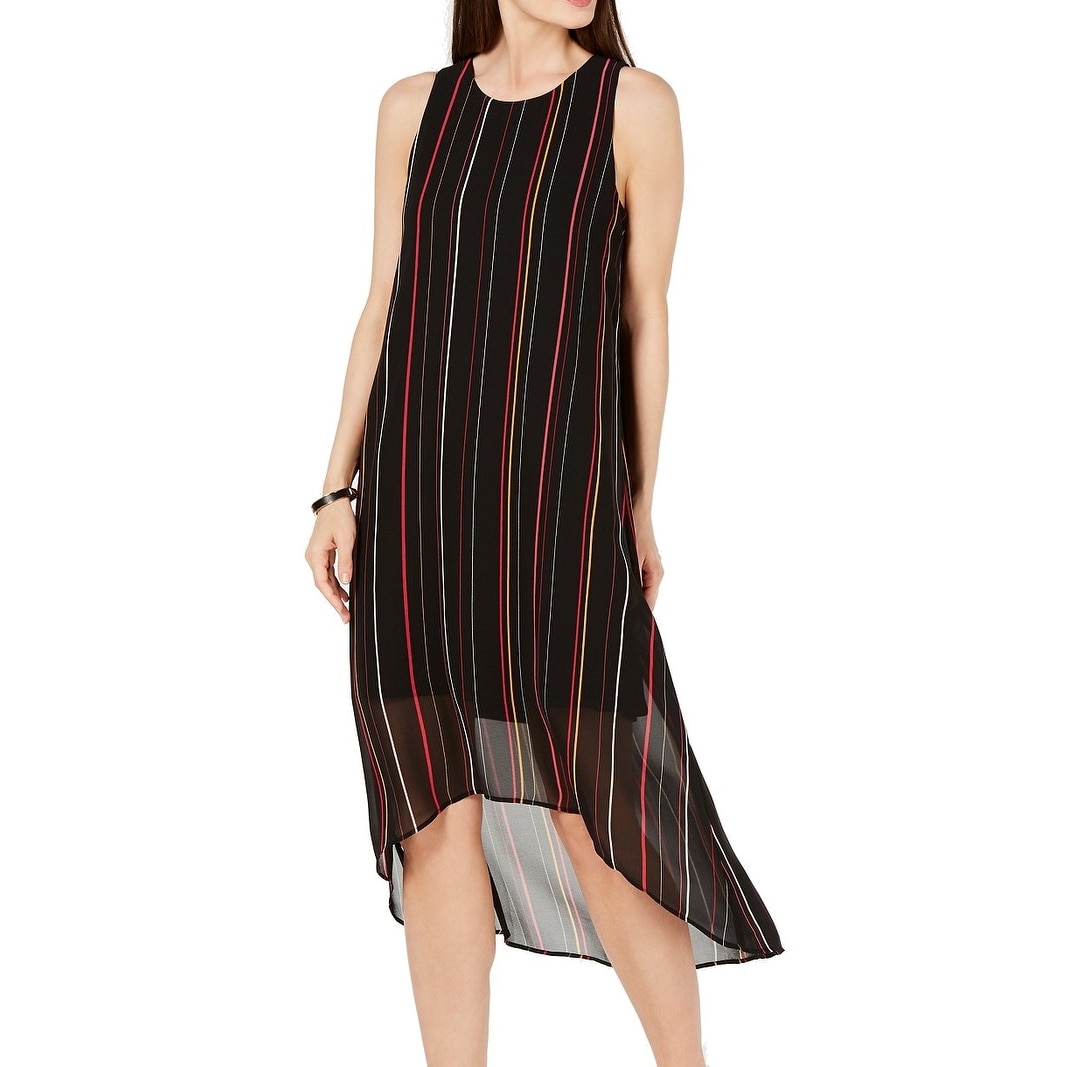 Shop Alfani Womens Maxi Dress Black Size 16 Striped High Low Scoop Neck Overstock 31661989