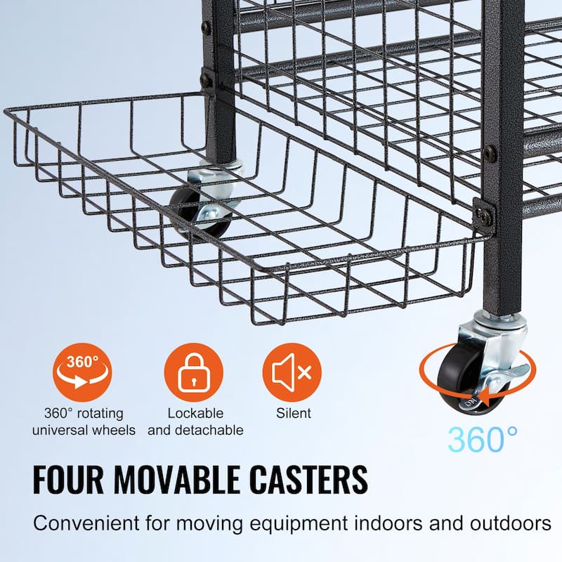 Sports Equipment Garage Organizer Indoor/Outdoor Sports Gear and Toys Storage - 4 pcs 2 storage baskets