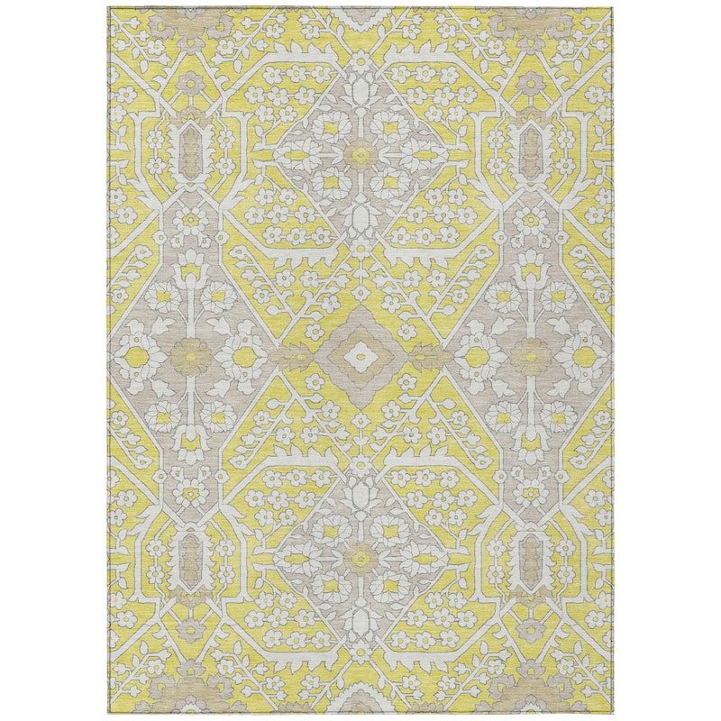 Machine Washable Indoor/ Outdoor Chantille Traditional Medallion Rug