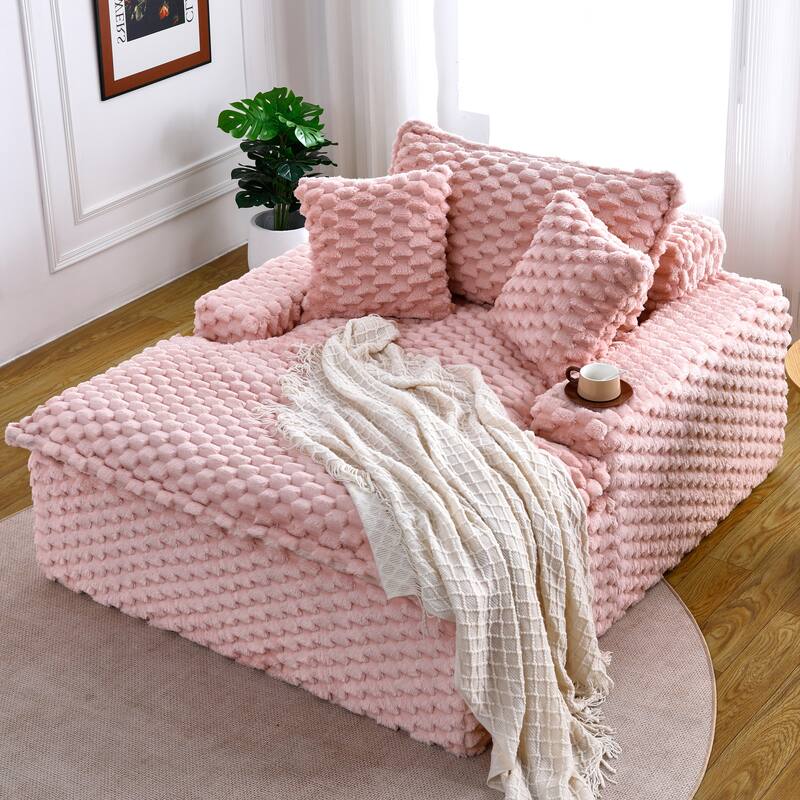 51-inch Pink Corduroy Sofa for Multiple Scenarios - Multi-Color