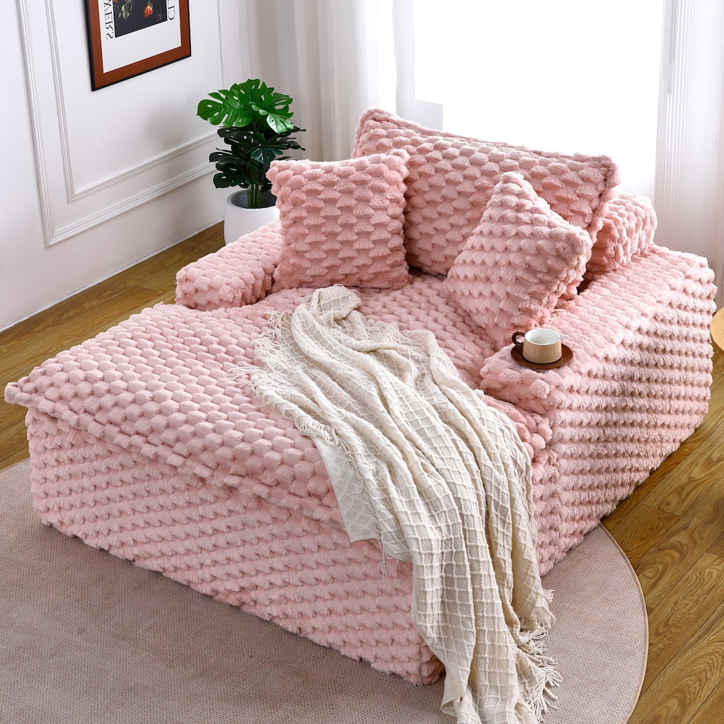 51-inch Pink Corduroy Sofa for Multiple Scenarios
