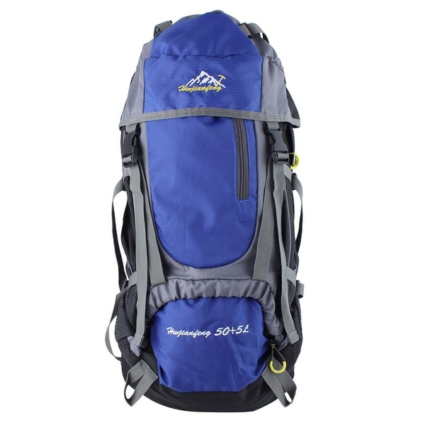 Unique Bargains HWJIANFENG Authorized Outdoor Trekking Pack Sport Bag Hiking Backpack Blue 55L