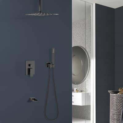 Topcraft 12-inch Ceiling Mount Square Shower System with Rough-in Valve - 12*12