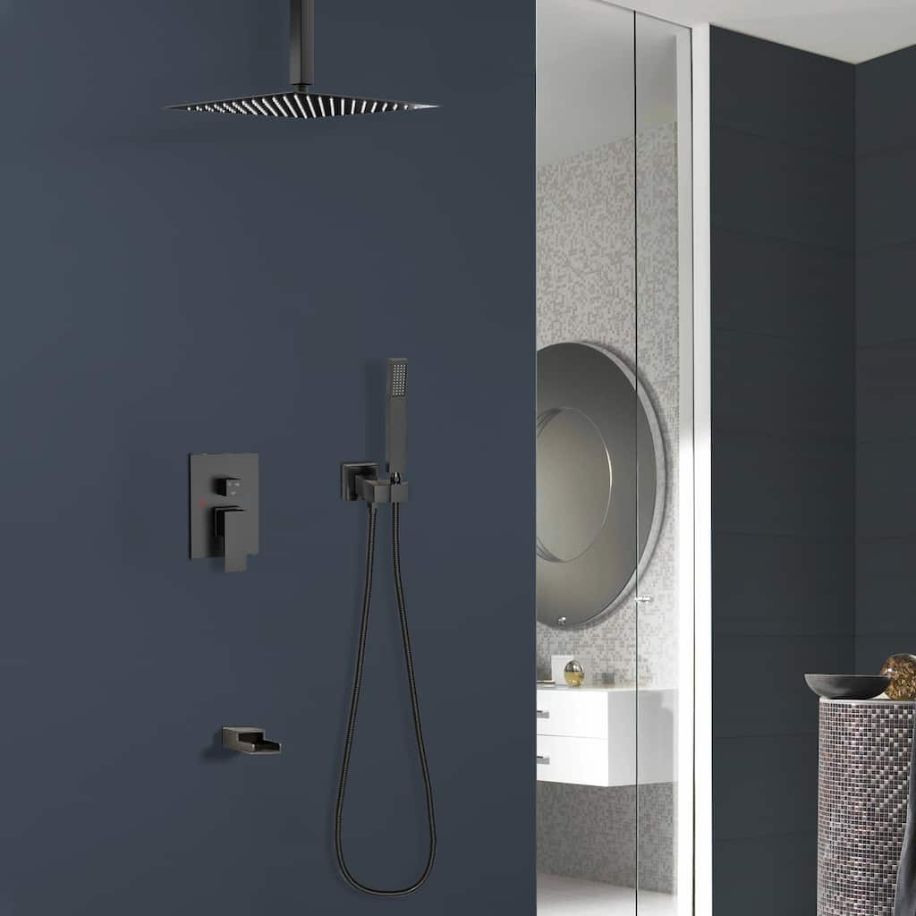Topcraft 12-inch Ceiling Mount Square Shower System with Rough-in Valve - 12*12