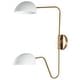 preview thumbnail 1 of 12, Trilby 2 Light Wall Sconce Matte White with Burnished Brass
