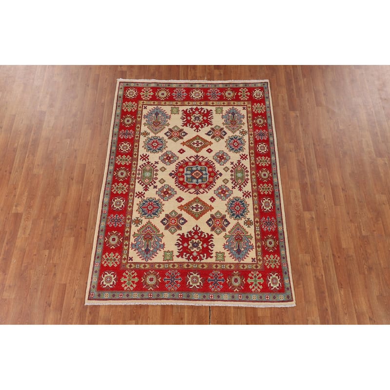 Kazak Area Rug Handmade Traditional Wool Carpet - 4'9" x 6'10"
