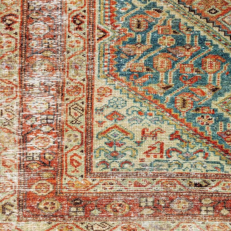 Livabliss Traditional Amelie Medallion Washable Area Rug