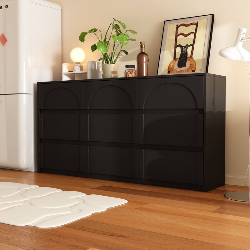 White 9-Drawer Dresser with Modern Design and Safety Features