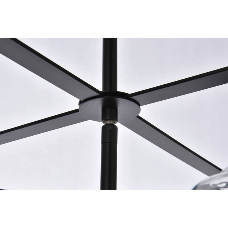 Aria 6 Light Pendant in black - 26 Inch