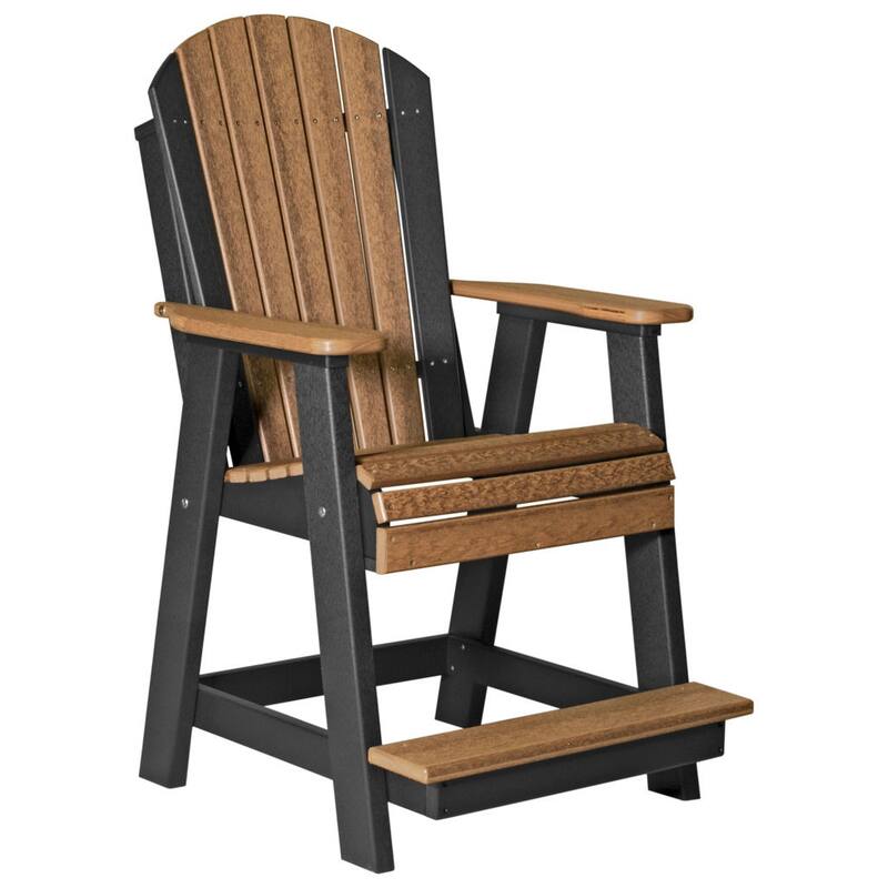 Poly Lumber Adirondack Balcony Chair - Antique Mahogany Woodgrain & Black